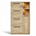 **Modern Wooden Storage Cabinet with LED Illumination**