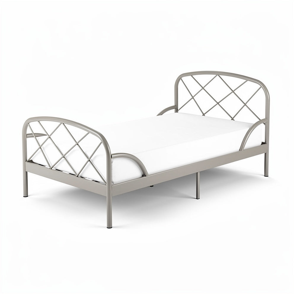 **Durable Metal Frame Twin Bed with Minimalist Design**